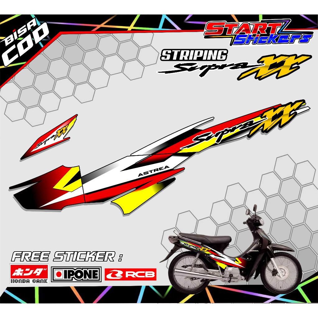 STRIPING VARIASI SUPRA XX / STICKER LIST HONDA SUPRA XX BAPAK