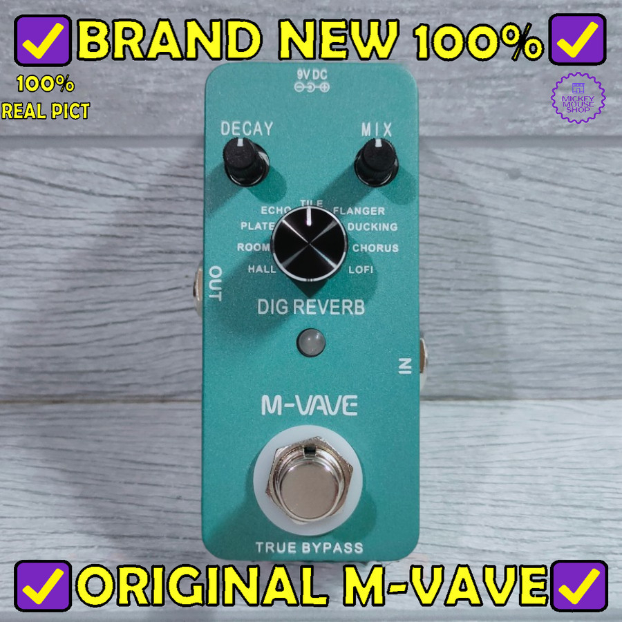 Efek Gitar M-VAVE Dig Reverb Multi 3D Sounding Digital Dimension Pedal / Cuvave / Muslady