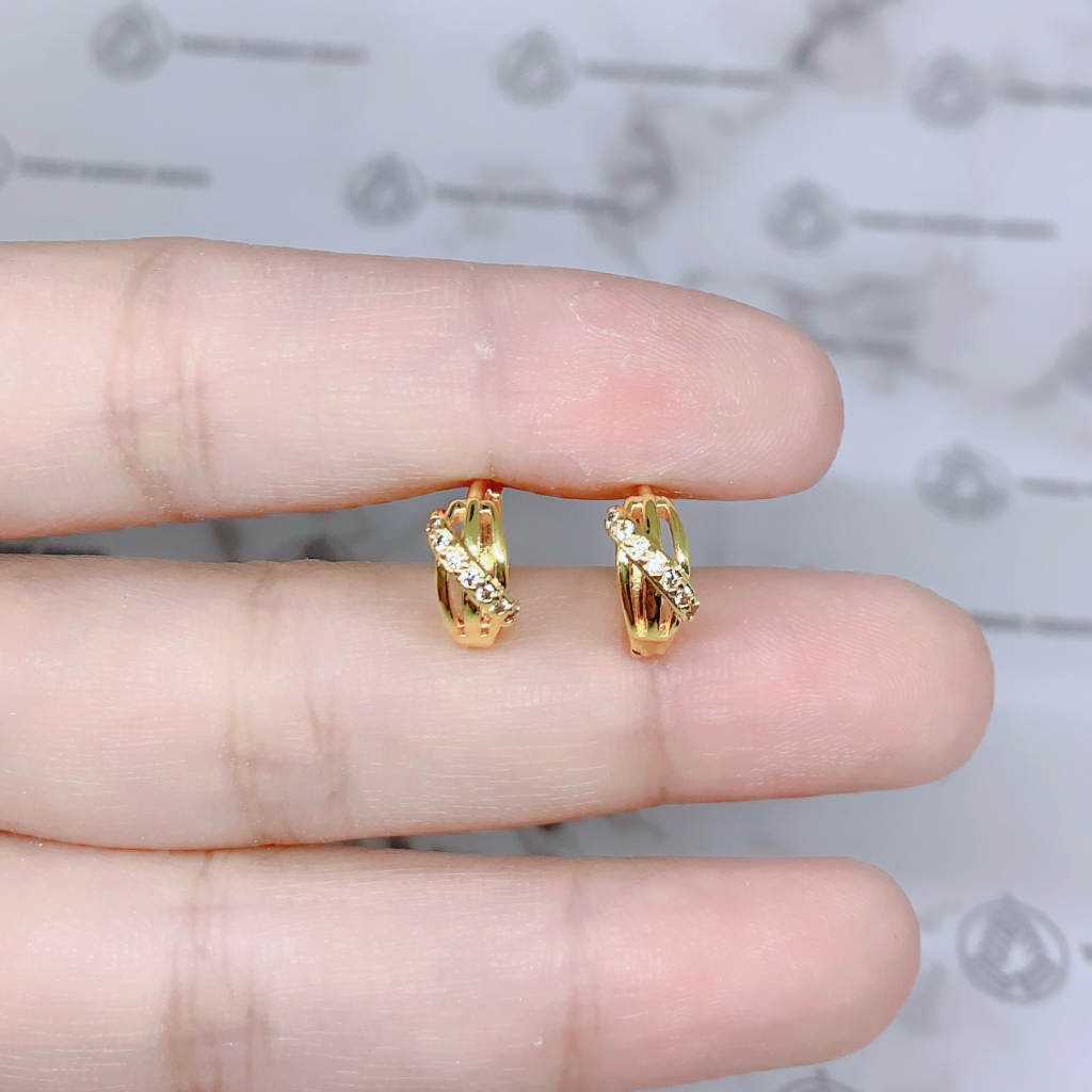 Xuping Gold Anting Anak Perempuan Anti Karat Model Clip Cantik *18