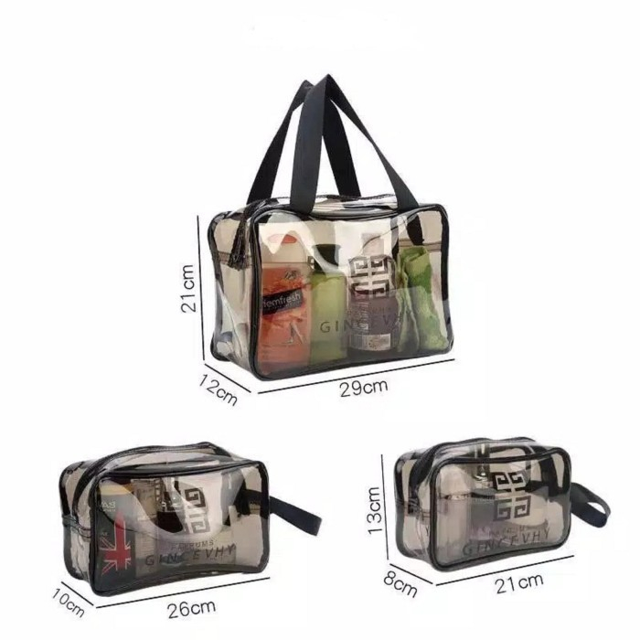 EM Tas Kosmetik Portable Transparan PVC Travel Pouch KOSMETIK