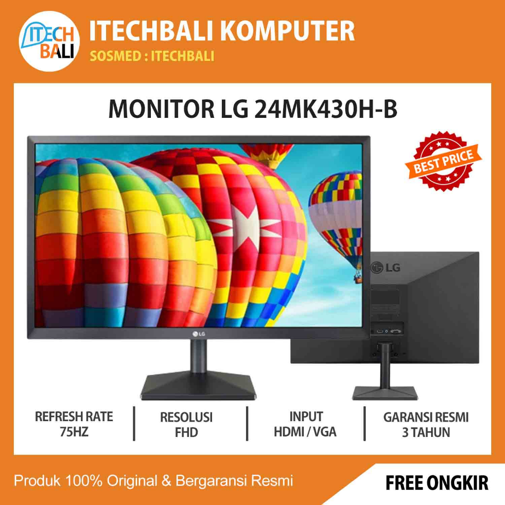 Monitor LG 24&quot; 24MK430 IPS Full HD 75Hz AMD FreeSync™ | ITECHBALI