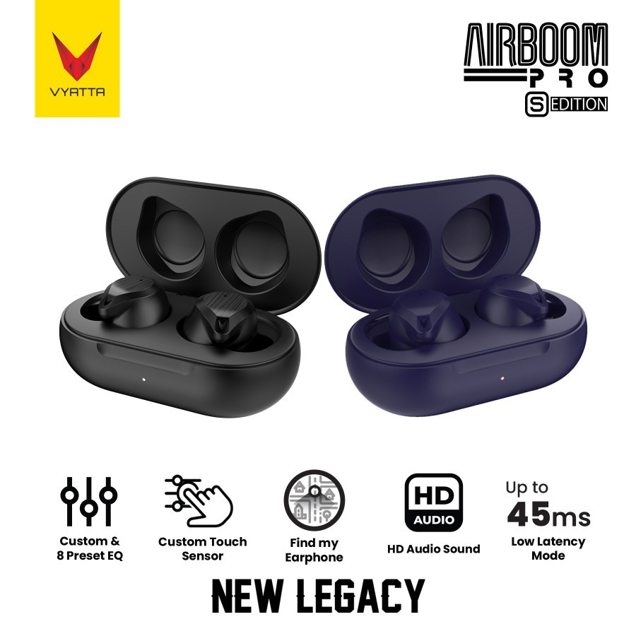 VYATTA AIRBOOM PRO S TWS BLUETOOTH HEADSET EARPHONE ENC EQ SETTING