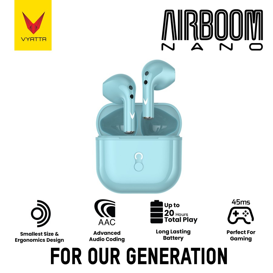 VYATTA Airboom Nano TWS Bluetooth Headset / Earphone , Super Mini