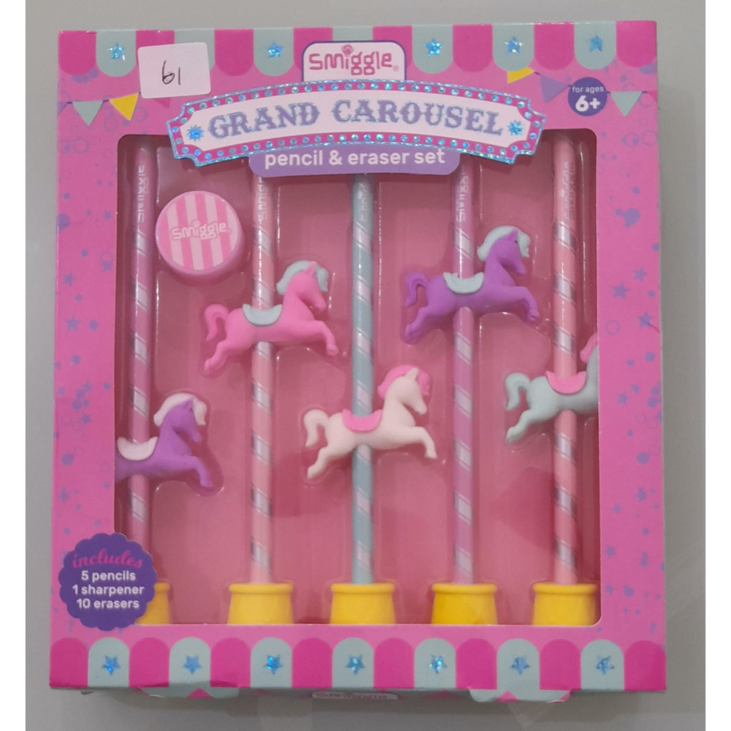 

(REJECT) SMIGGLE GRAND CAROUSEL PENCIL & ERASER SET (BACA DESKRIPSI)