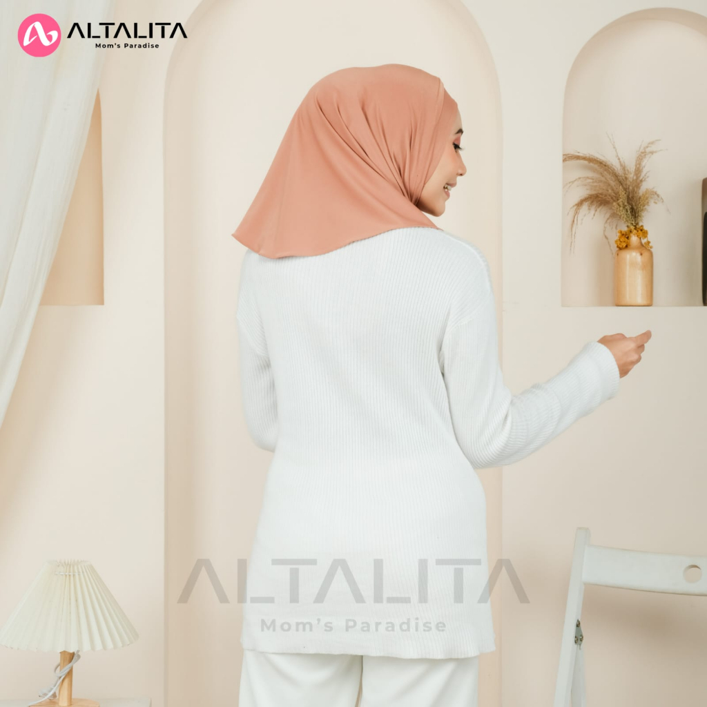 Altalita - Jilbab Sport Instan Helma Lubang Telinga Masker Headset Earphone Kacamata Bahan Jersey Premium Cocok untuk Olahraga Volly Futsal Senam dan Sehari-hari