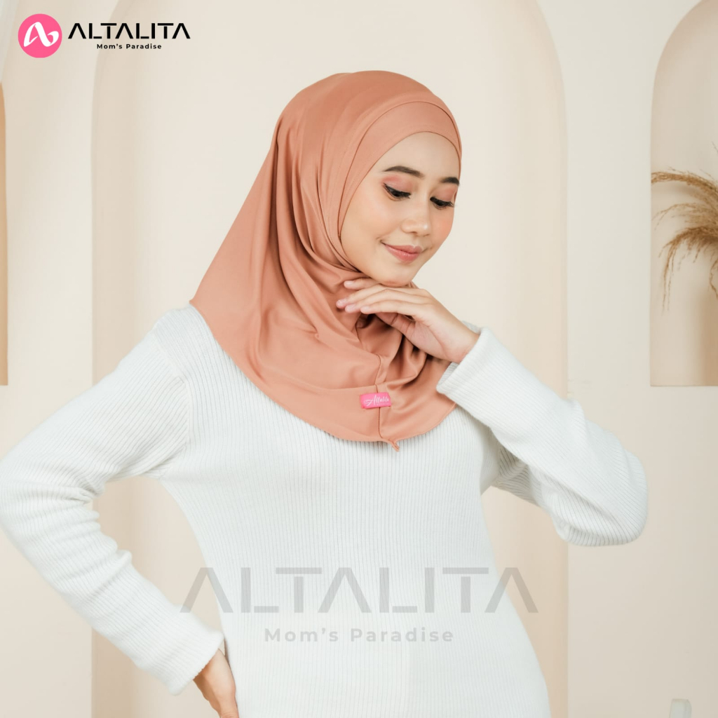 Altalita - Jilbab Sport Instan Helma Lubang Telinga Masker Headset Earphone Kacamata Bahan Jersey Premium Cocok untuk Olahraga Volly Futsal Senam dan Sehari-hari