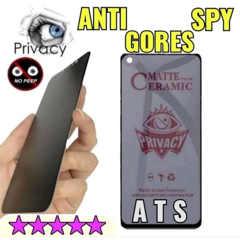 Ceramic Matte Spy Privacy Vivo All Tipe , Matte Film Ceramic 100% Security Anti Peeping Film Privacy 100% Security Privacy Security Privacy Anti Spy Privacy Anti-Spy VIVO ALL TIPE , Tg Spy , Anti Gores Spy , Tempered Glass Anti-Spy