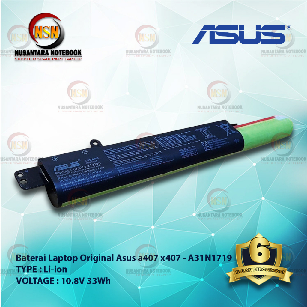 Baterai Original Laptop Asus A407 X407 - A31N1719