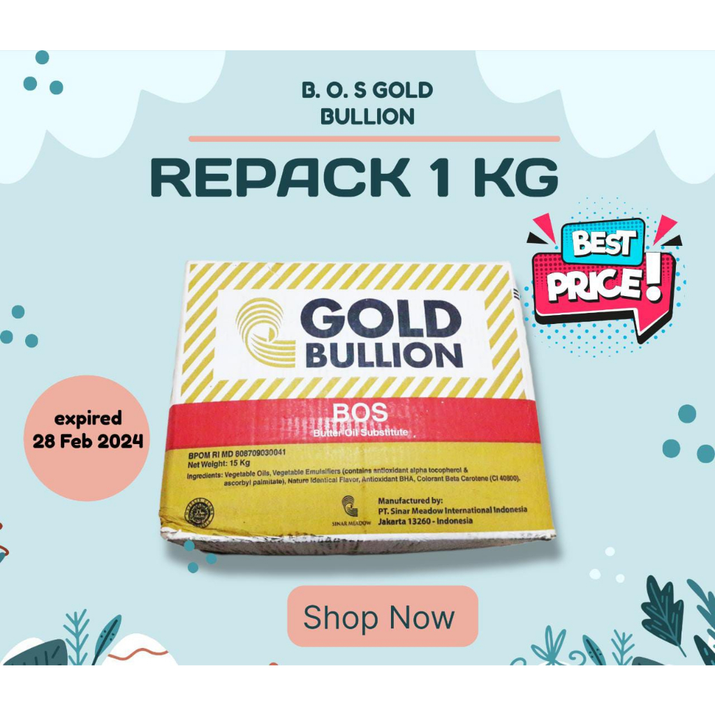 

GOLD BULLION BOS Butter Oil Substitute Repack 1 KG