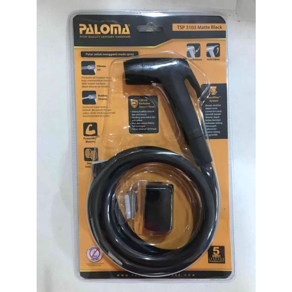 Paloma Toilet Shower Jet Washer Bidet Cebok Kloset Closet WC TSP 3103 Matt Black Hitam