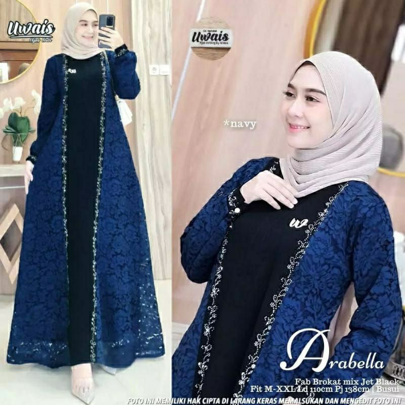 Arabella dress brukat /Gamis brukat Malika mix payet