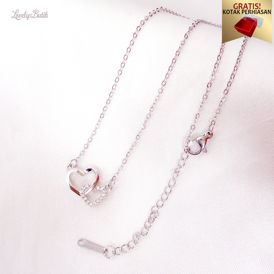 Kalung Titanium Wanita Anti Karat Model Koye Love Korea Terbaru K4y - Lovelybutik