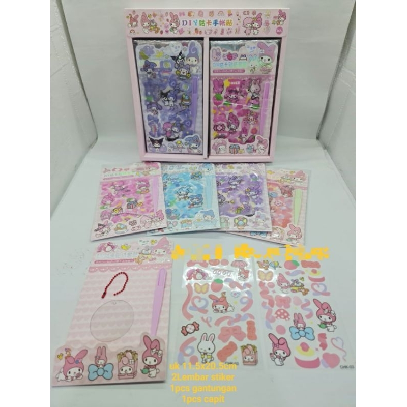 STIKER KOREA SANRIO CHARACTER 2D /STIKER VIRAL 2D /STIKER DIY GANTUNG MANIK MANIK DIAMOND /STIKER GANTUNG KUNCI /STIKER ANTI AIR /MAINAN EDUKASI KELUARGA