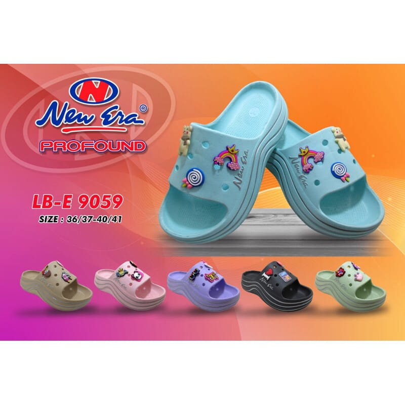 gos New Era LB 9059 Sandal Fuji Sandal Santai Karet Anti Air Kuat Simple Imut