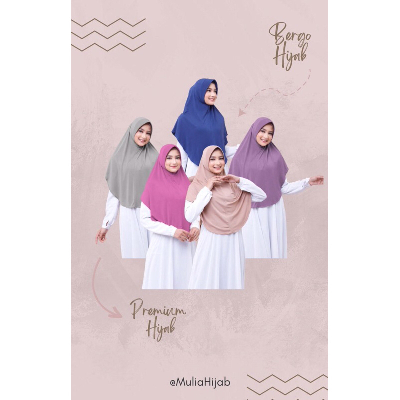 Mulia Bergo - Hijab dewasa/ Hijab instan bergo/Jilbab dewasa/Kerudung dewasa bergo premium /Jilbab i