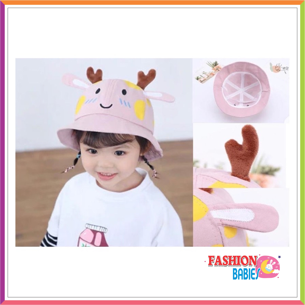 DEER BUCKET &amp; BASEBALL HAT 3D IMPORT | TOPI CAP IMPORT / TOPI PANTAI ANAK USIA 1-4 TAHUN UNISEX