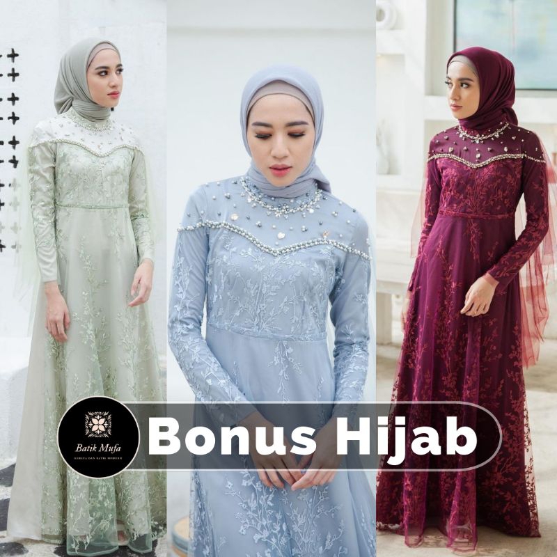 (ADA JUMBO) TERBARU NAMIRA DRESS ORIGINAL BATIK MUFA OFFICIAL | DRESS BROKAT Lebaran Baju gamis terbaru