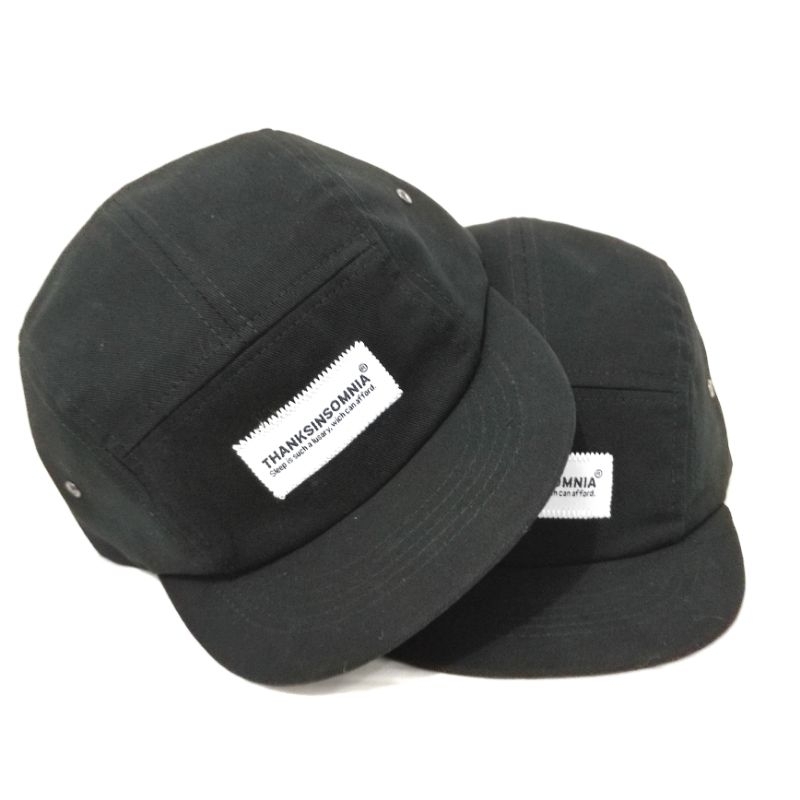 Topi  5panel Topi distro Hitam premium  Topi pria wanita