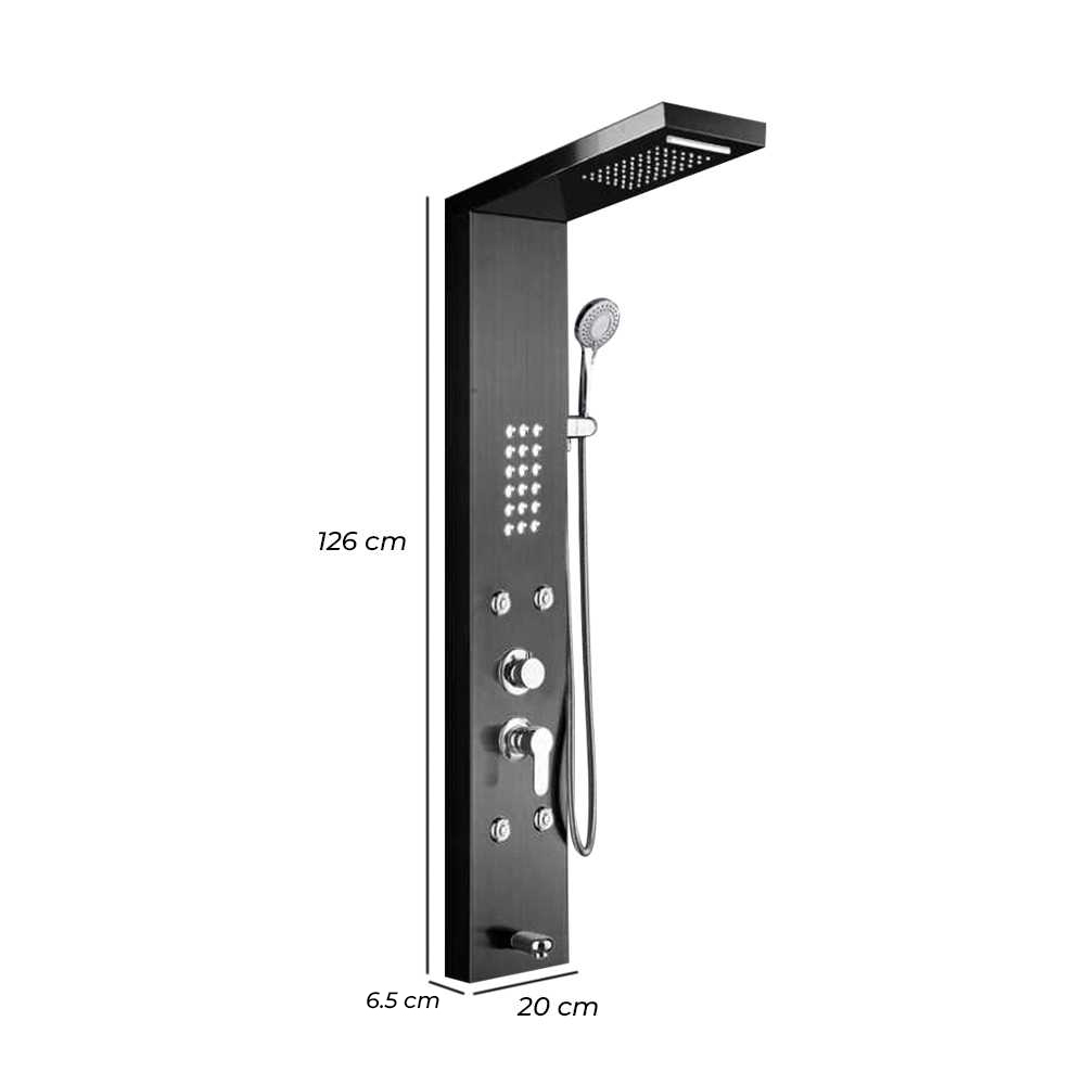 Shower Mandi Wall Mounted Waterfall Stainless Steel 304 - SH20 - Black