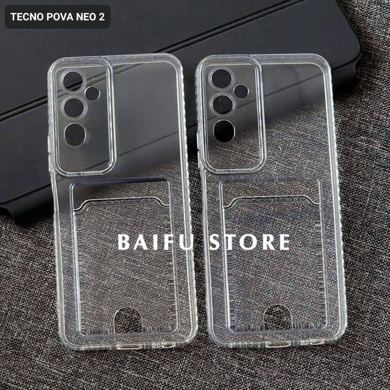 Tecno Pova 4 Card Case Clear / Slot Kartu Bening Case Tecno Pova 4