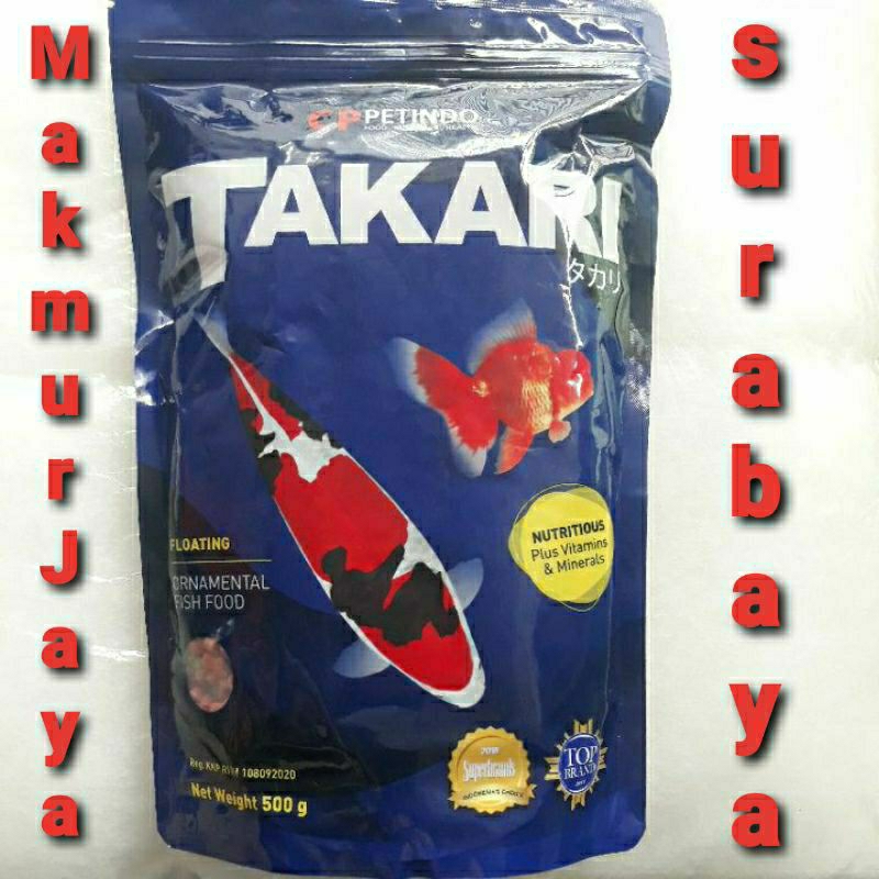 Takari fish food 500gram size 2mm &amp; 5mm, Pakan/makanan ikan