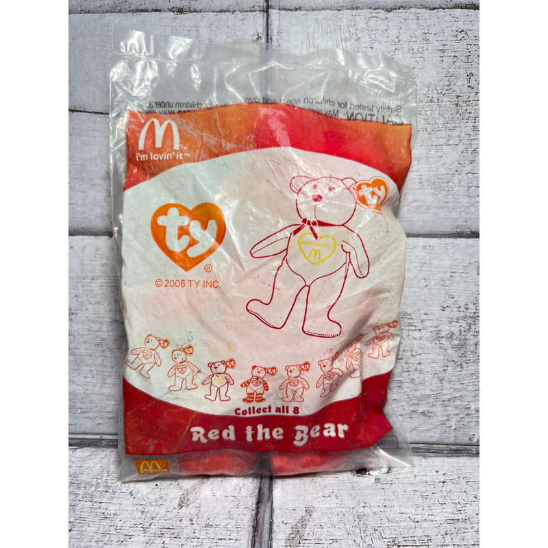 (NEW SEGEL) HAPPY MEAL TY RED THE BEAR MCD MCDONALDS BARU