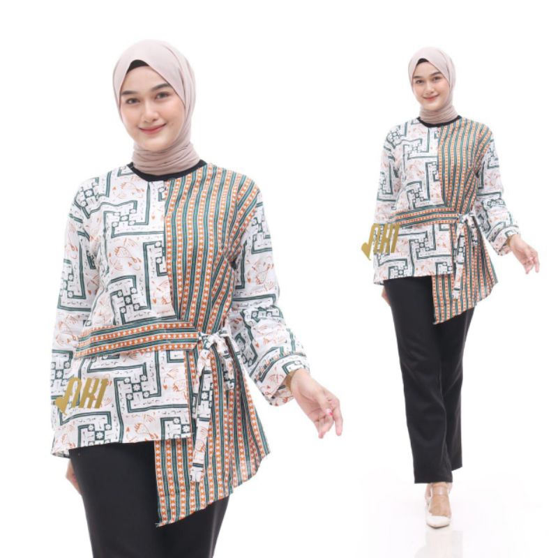 Batik Couple Modern Atasan Blouse Batik Kerja Kantor Wanita Seragam Batik M L XL XXL JUMBO