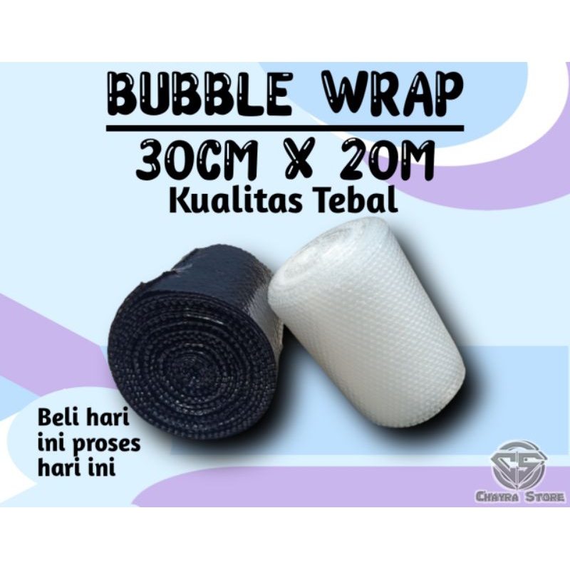 

BUBBLE WRAP 30 CM x 20 METER PLASTIK BUBBLE (TEBAL)