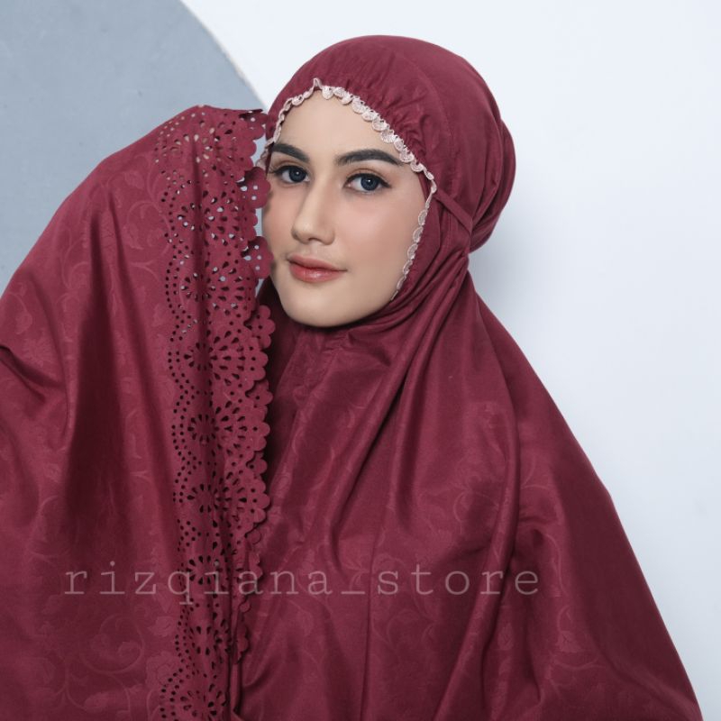 Mukena Laser Cut Dewasa Motif Bunga - Mukena Traveling