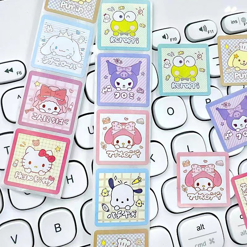 

[DZ] ST607 - Sanrio Sticker Tapes 500pcs Sealing Label Stiker Hiasan Kado