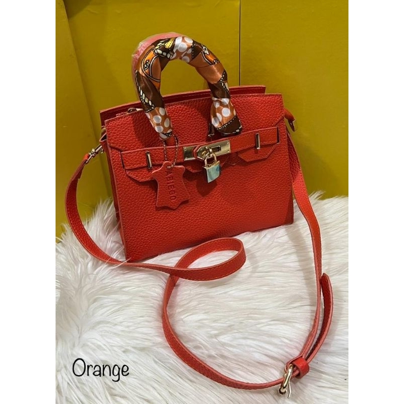 SlingBag Wanita Fashion /Tas Tenteng Wanita Bahan Kulit Jeruk/Tas Wanita ABIEGO Keren