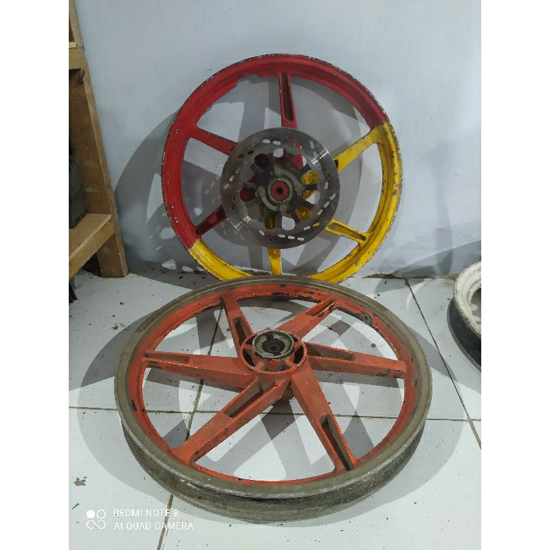 velg depan original satria 2 tak hiu lumba DD dobel disc