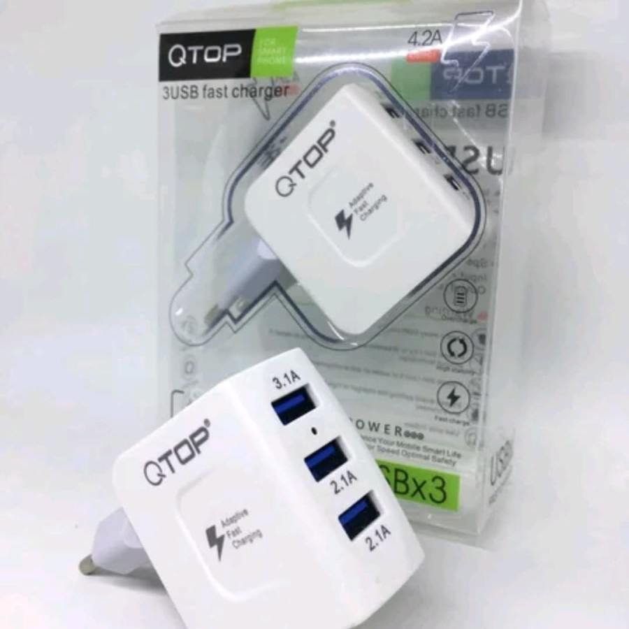 Cooltech 48W Quick Charge 3.0 USB Charger 3 Port Fast Charger QC3.0 Kepala Adaptor