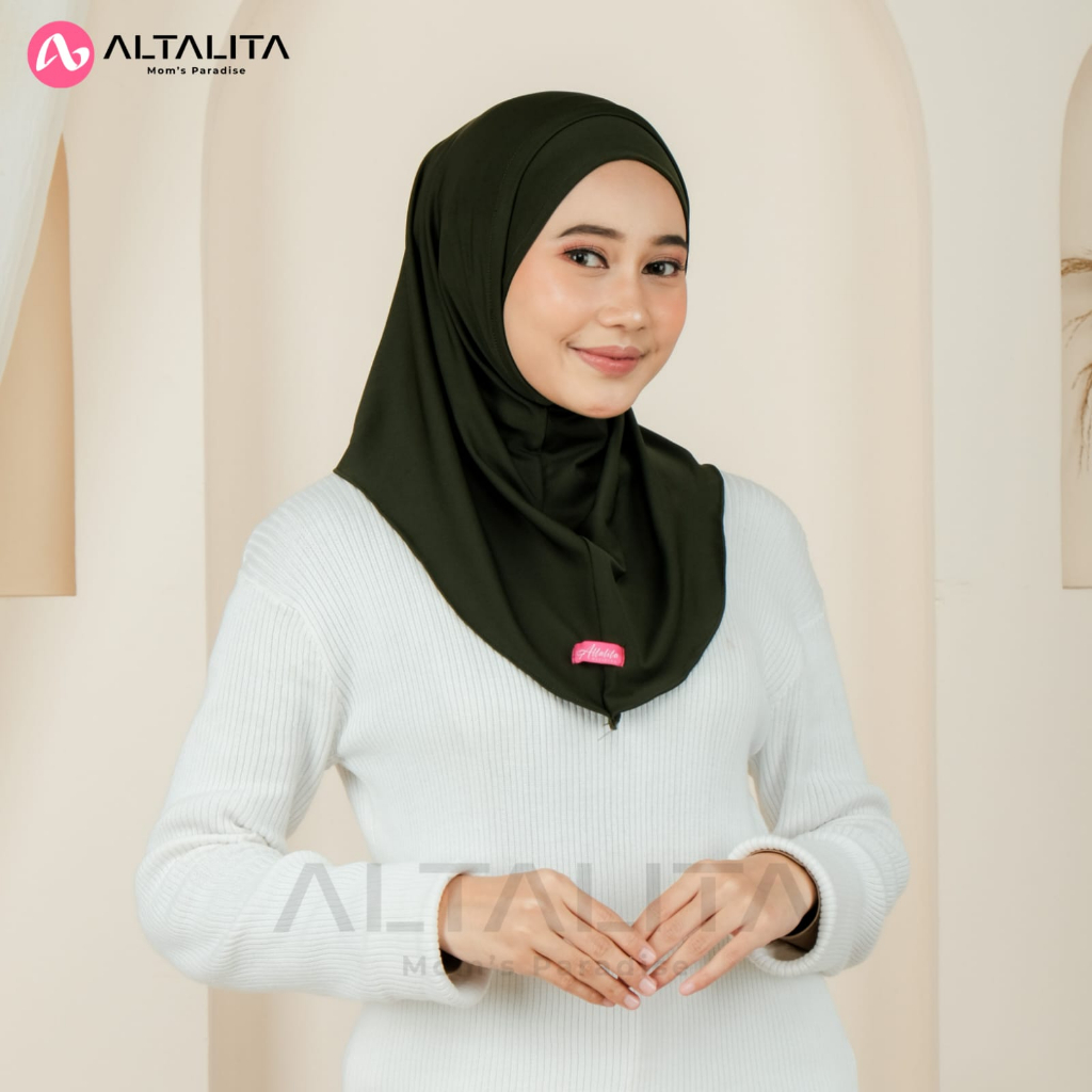 Altalita - Kerudung Khimar Instan Helma Sport Bergo Masker Headset Earphone Kacamata Bahan Jersey Premium Cocok untuk Olahraga Volly Futsal Senam dan Sehari-hari