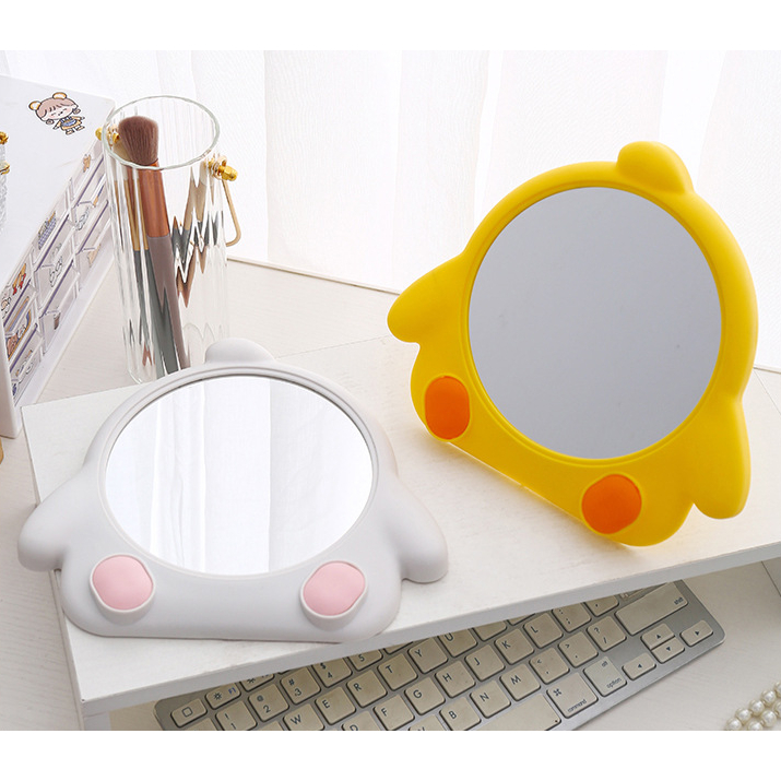 Cermin Meja Cermin Rias Model Pinguin Dengan Penyangga Dapat Digantung Portable Mirror Dekorasi Kaca Meja Make Up Aesthetic Ala Korea Minimalis Desktop Mirror