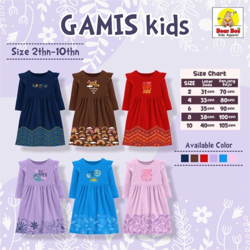 Gamis anak kaos bear bee novaga size 2-10