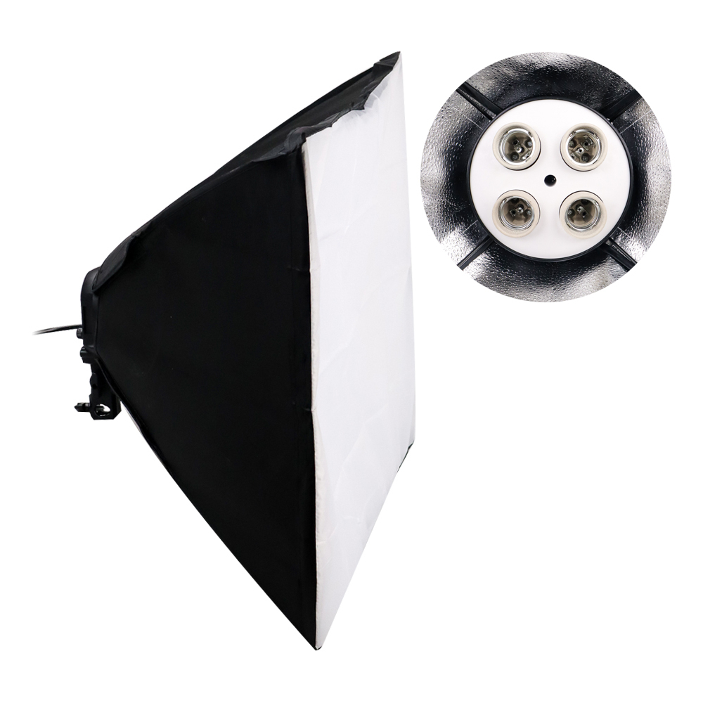 TaffSTUDIO Payung Softbox Reflektor 50x70cm E27 Four Lamp Socket - KS65 - Black