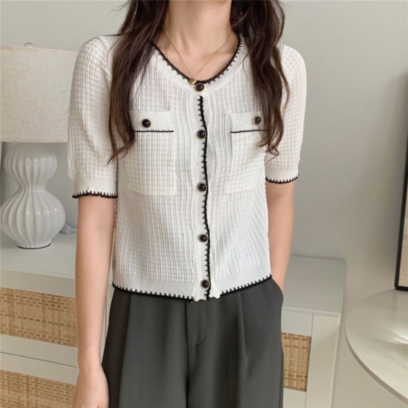 Monochrome Waffle Knit Top 20324