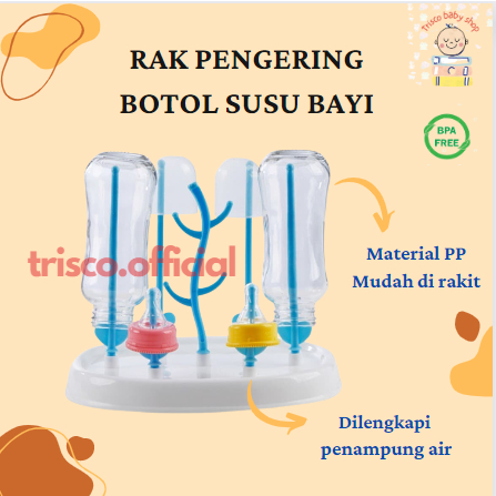 Rak Pengering Botol Susu Gelas Tirisan Gelas Portabel Mudah Dirakit BPA Free