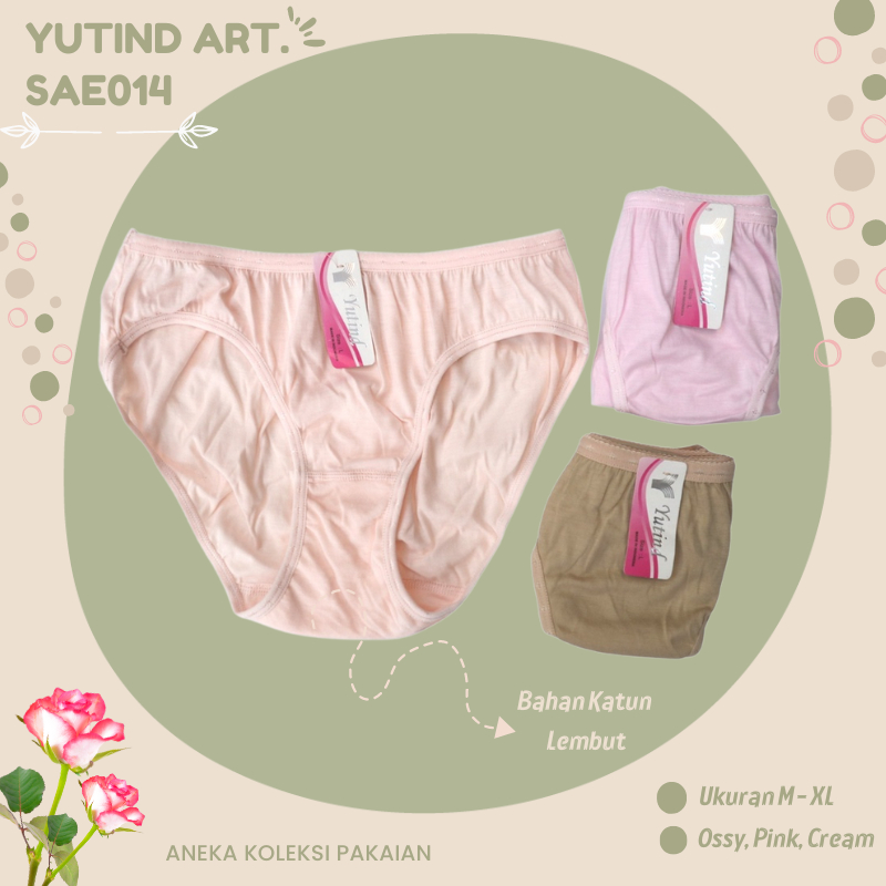Celana Dalam Polos Wanita / CD Kancut Perempuan Bahan Adem Lembut Yutind art. SAE014 COD Aneka