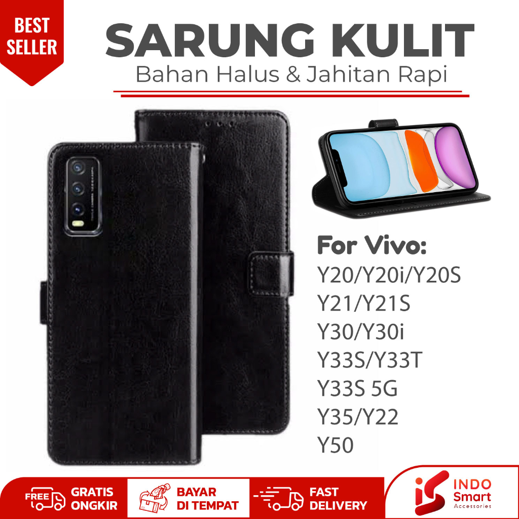 Vivo Y20 Y20S Y20i Y21 Y21S Y22 Y33S 5G / Case Vivo Y30 Y30i Y33S Y33T Y35 Y50 / Leather Wallet Case