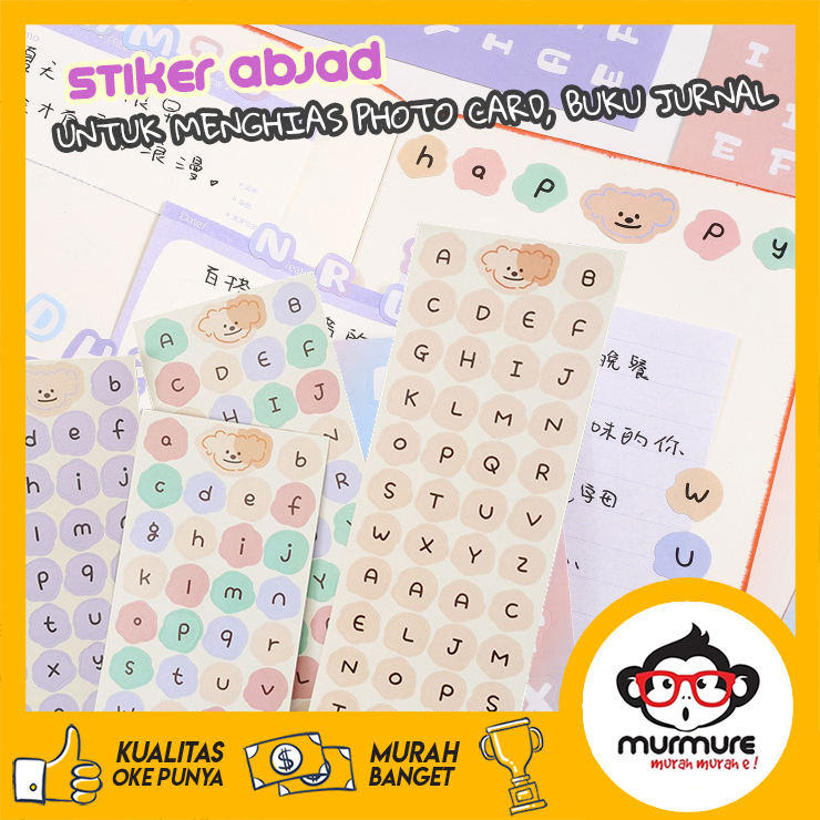 

MURMURE | STIKER HURUF 1PCS CUTE ALPHABET STICKER SET DECO DIY PLANNER JURNAL STIKER ALFABET ABJAD
