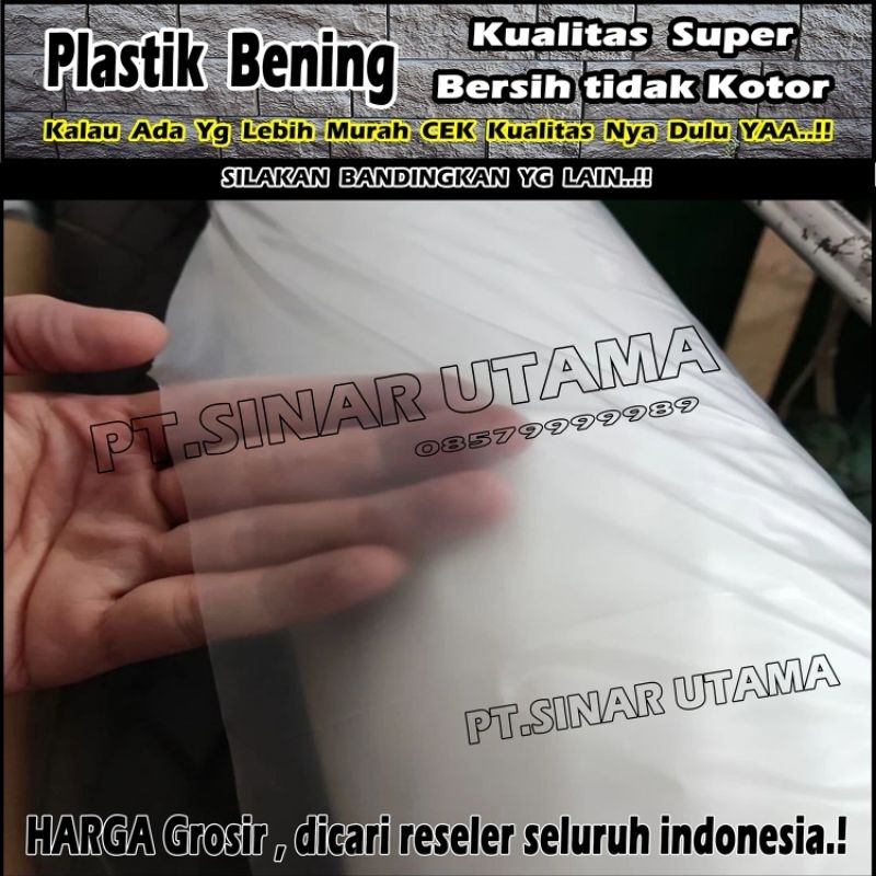 Plastik Bening Double Lebar 1,5 meter 2 Lapis Sisi Rangkap Sarung Vacum Cor Kantong Roll Meteran U