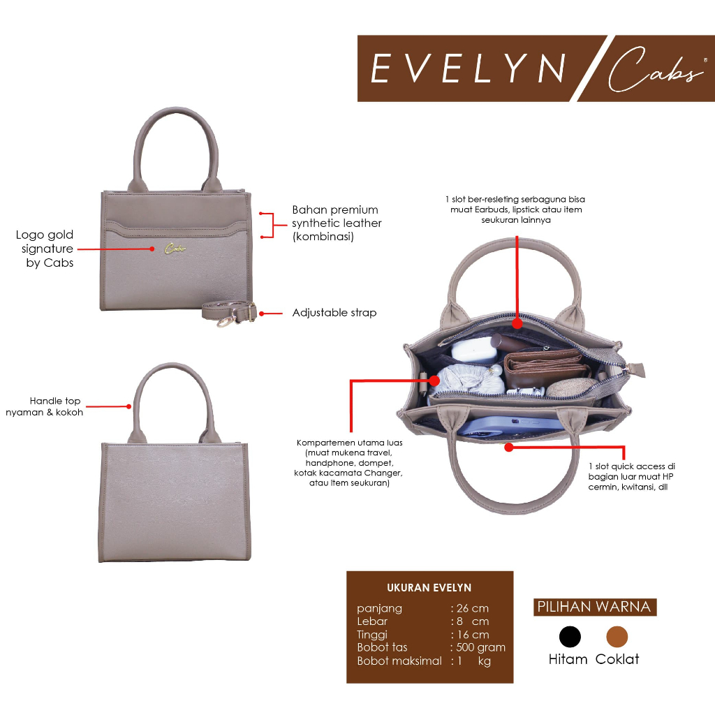 CABS – SLING BAG WANITA TIPE EVELYN