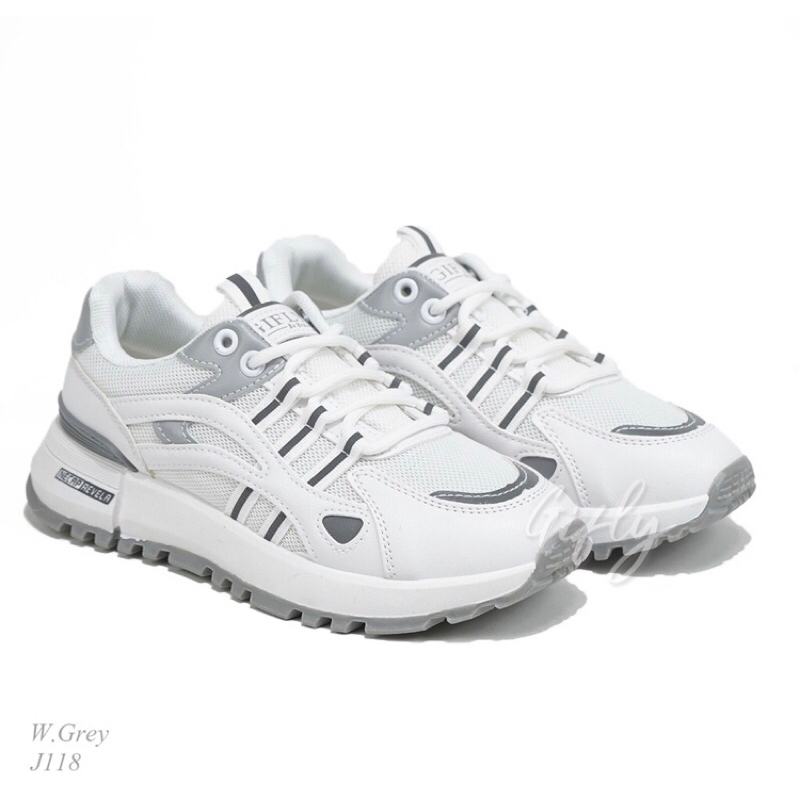 SEPATU LARI GIFLY WHITE GREY
