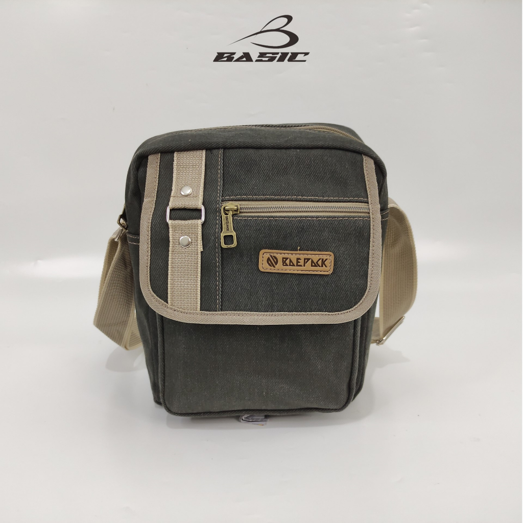 Baepack Tas Selempang kanvas Cowok Hanzo Hijau Army Original Baepack / Tas Bahu Canvas Cowok  / Tas 