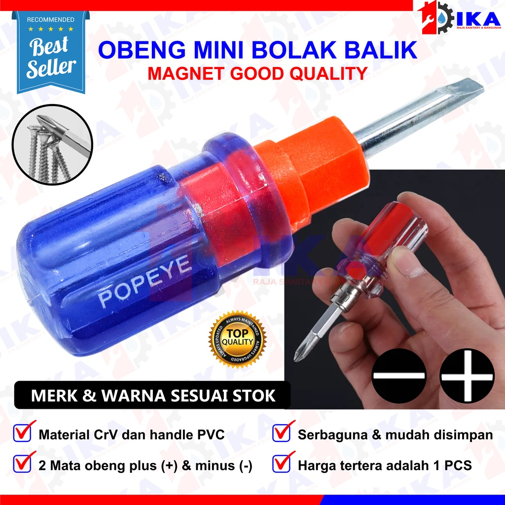Obeng Bolak Balik USA Amerika 4 Inch Obeng Plus Minus Termurah Obeng 2 Way USA 4 inch
