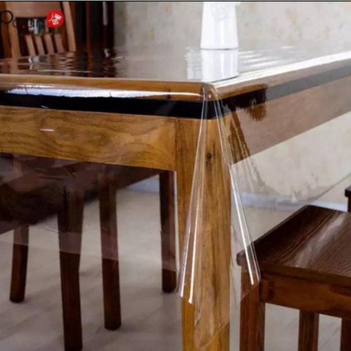 Taplak Meja Bening/PVC Plastik Mika Meteran/Plastik Mika Lemas/ Plastik Bening Lembaran Roll 0.10