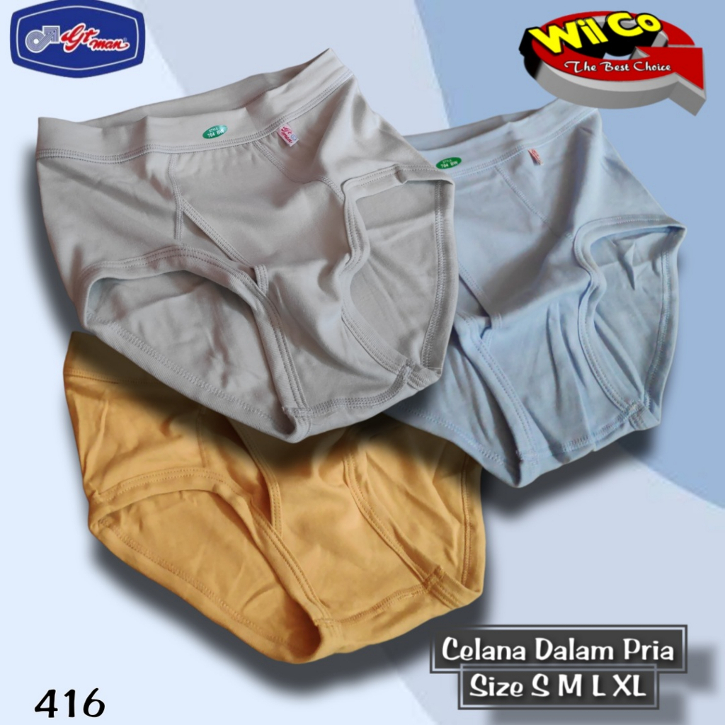 K416 - [Harga Per 1 Potong] CELANA DALAM [BRIEFT] SEGITIGA PRIA GT-MAN SIZE S - XL