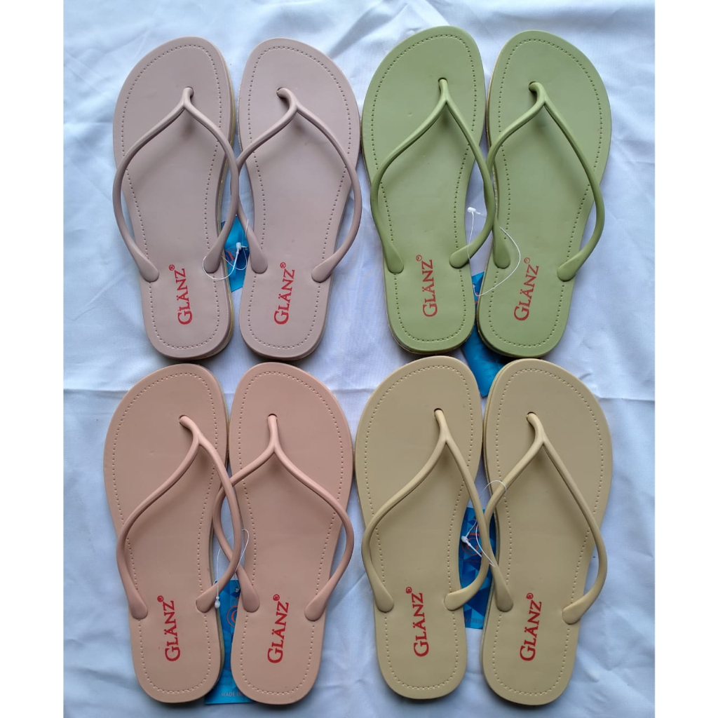 SANDAL JEPIT WANITA POLOS GLANZ L1001-GL 13PS SENDAL KARET ANTI SLIP HARGA GROSIR
